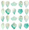 UR URLIFEHALL Lot de 100 perles en verre transparent - 10 styles - Feuilles de fraises vertes - Pendentifs en forme de feuille de ginkgo pour la fabrication de bijoux et les travaux manuels