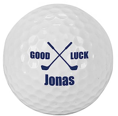Herz & Heim® Golfball mit Namen personalisert / 3er Pack/Golf-Geschenk Good Luck