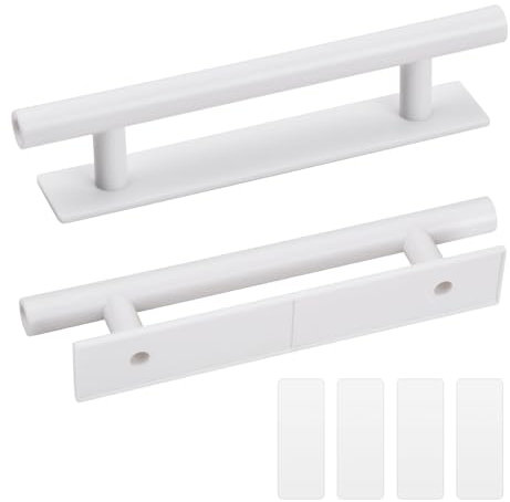 Anseom 150mm Self-Adhesive Furniture Handles, Kitchen Cabinet Bathroom Drawer Closet Door Self-Stick Push Pull Handles Window Auxiliary Pulls