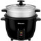 EMtronics EMRCDSTBL1-5 Rice Cooker 1.5 Litre with Automatic Cooking, Steamer Tray and Warmer Function with Removable Non-Stick Bowl, Measuring Cup and Spatula 500W - Black
