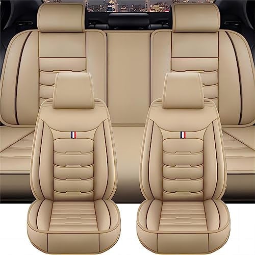 XENITE Autositzbezüge für BMW X1/X3/X4/X5/X6 (F25/F10/E83/E84/E70/E87, 2000-2023), Wasserdicht, Kunststoff, Beige