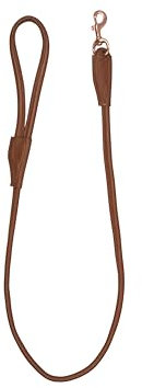 Benji & Flo Superior Rolled Leather Dog Lead 120cm (Tan/Rose Gold)