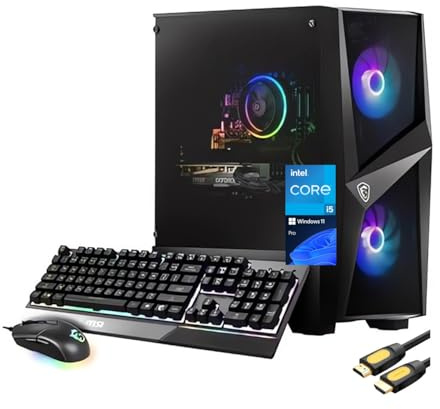 MSI Codex R Gaming Desktop, 13th Gen Intel 10-Core i5-13400F, GeForce RTX 4060 8GB, 16GB DDR5, 1TB NVMe SSD + 1TB HDD, WiFi 6E, RJ45, Bluetooth, HDMI/DP, USB-C, Keyboard & Mouse, SPS HDMI, Win 11 Pro
