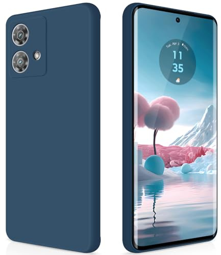 GiiYoon Cover per Motorola Edge 40 Neo Custodia in Silicone, Custodia Antiurto Case Sottile in Silicone TPU con Strato Interno in Fibra e Protezione della Fotocamera, Blu