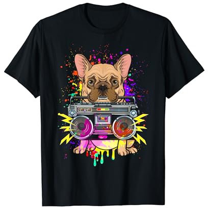 Niedlicher Hund mit Ghettoblaster T-Shirt