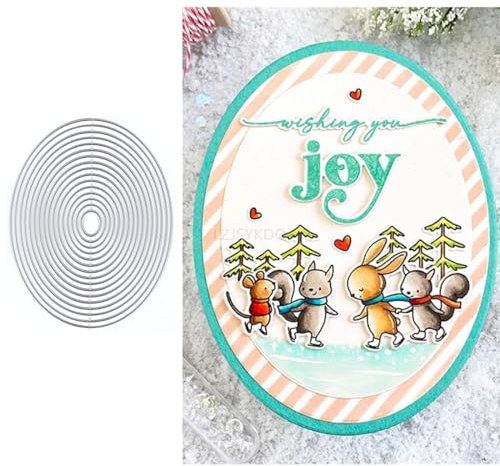 Line Oval Stanzformen für Kartenherstellung, Hintergrund Metall Stanzformen für Papier Scrapbooking, DIY Schablonen für Album Party Hochzeit Festivals Dekoration