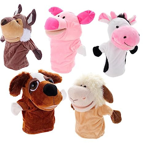 ibasenice 15 STK tierische Marionette Spielzeug für Babypuppen Affenspielzeug Stoffhunde für Kinder Schaf Spielzeug Spielzeuge Puppen für Kinder Handpuppen beweglich Eltern-Kind PP Baumwolle