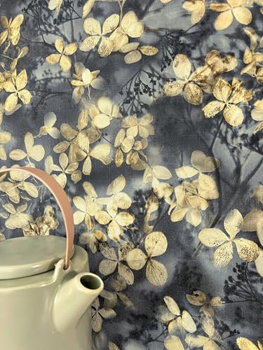 Newroom Tapete Schwarz Vliestapete Blätter - Mustertapete Floral Grau Grün Blumen Zweige Blumentapete Vintage Blüten Äste inkl. Tapezier-Ratgeber
