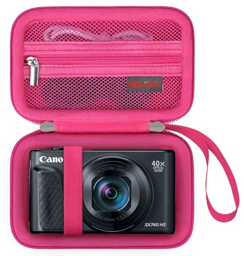 Elonbo Carrying Case for Canon PowerShot SX740/ SX730/ SX720/ SX620/ G7X Digital Camera, 4K Video Camera Hard Travel Storage Cover Bag Organizer Holder, Mesh Pocket fits Battery, Cable, Raspberry