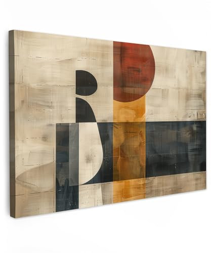 MuchoWow© Bilder 90x60 cm Wohnzimmer Deko Moderne Wandbild Kunstdruck auf Leinwand Bild Schlafzimmer über Bett Room Decor Geschenke Modern - Kunst - Beige - Industrial