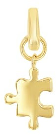 Amor Charm 925 Sterling Silber Damen Charms, 2 cm, Gold, Puzzleteil, Kommt in Schmuck Geschenk Box, 2038510