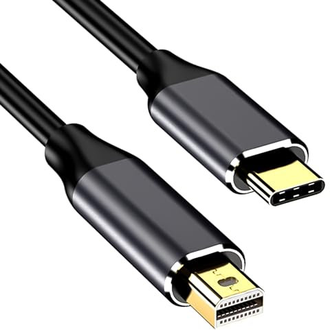 Reagle Thunderbolt USB-C Mini DisplayPort 4K 60 Hz 10 Gbps 7.1 Dolby Digital Plug and Play Fonctionnement Connecteurs plaqués or Connecteurs en aluminium Câble 1 m