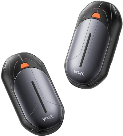 VRURC Tragbarer Handwärmer, wiederaufladbar Taschenwärmer 2er-Pack, 3 Heizmodi schnelle Wärme wiederverwendbar, Camping Handwärmer für Jagd, Golf, Outdoor und Meh (Schwarz)