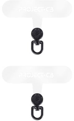 project-cb Enganche Móvil Colgar 2, Accesorios Móvil Colgante, Cuelga El Móvil Con Una Almohadilla, Enganche Para Móvil Transparente(Transparente y Negro)