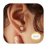 DOCHAIS Ohrringe Gold 925 Sterling Silber Ohrsteckerstift Hypoallergen Herz Ohrringe 14K Vergoldet Diamant Ohrstecker mit Zirkonia Gold Schmuck für Damen Herren