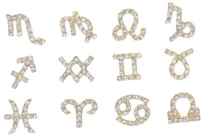Mikinona Rhinestone Nail Art Nail Art Stickers Halloween Diy Nail Adornment 12pcs Constellations Nail Art Decor 3d Rhinestone Manicure Accessory Fashion and Practical