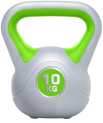 Bestfor Kettlebell Vinyl Coated, Two Tone, Weight Lifting Strength Kettle Bell, for Training, Cardio, Fitness, Muscle Exercise Chart, Body Building, Home Gym Workout 10kg