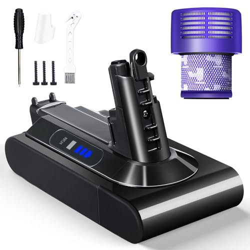 Lestele V10 Akku, 6000mAh Ersatzakku für Dyson V10 SV12 Animal Absolute Motorhead Fluffy Tier Original Cord Free Staubsauger
