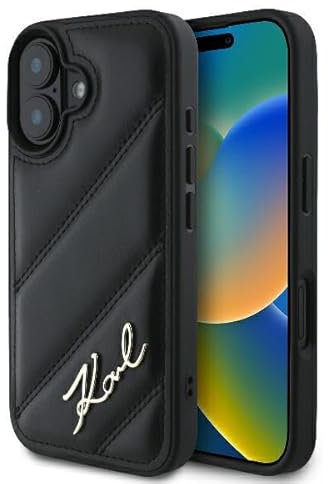 CG MOBILE Karl Lagerfeld KLHCP16SPQDSMGK Hülle für iPhone 16 6.1 Schwarz hardcase Quilted Signature