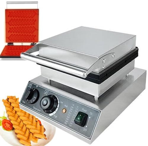 Kommerzielles Waffeleisen,1750W Lolly-Stick-Waffeleisen,4 Gitter,Antihaftbeschichtetes Weizen-Stick-Waffeleisen Aus Edelstahl Mit Temperatur-Zeitregelung, FüR Restaurant,BäCkerei,Snackbar,Black