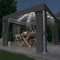 Outdoor-Pavillon mit Vorhängen und Lichterketten, 3 x 3 m, wasserdicht, Metalldach für Terrasse, Hochzeit, Party, strapazierfähig, anthrazit, Pop-Up-Pavillon mit Seiten