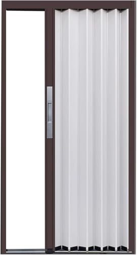 AVLLSO Porte accordeon 180 à 60 cm de Largeur Séparation de la Chambre avec Porte poussée pour la Porte/Chambre/Balcon/Salle de Bains(Brown(WxH),30x80in(76x203cm))