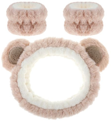 DOPENSPI Haarband Kosmetik für Make Up und Waschen, Süßes Make up Stirnband, Elastische Flauschige Gesichtskopfwickel für Frauen und Mädchen Damen Yoga, Sport, Hautpflege Kosmetik Dusche