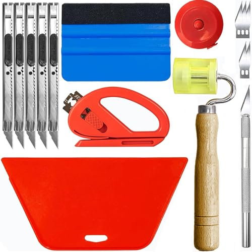 ELLECILA 16PCS Wallpaper Smoothing Tool Kits, Wallpaper Kit, Multi-Function Smoothing Tool Set for Peel and Stick Contact Paper Vinyl Window Film Car Wrap