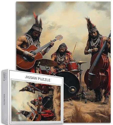 Nomadic Warrior's Rock Band Puzzle für Erwachsene, 1000-teiliges Puzzle mit Musikthema, buntes DIY-Puzzle für Heimdekoration, Geschenke, Familienpuzzle, perfekt für Spieleabende, 50,8 x 68,9 cm