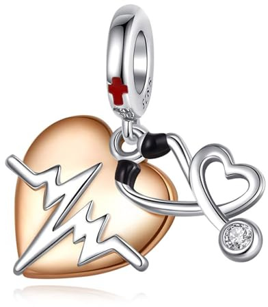 LaMenars 925 Sterling Silver Herz Charms Liebe Anhänger