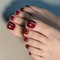 Findigit Press on Toenails Short, Toenail Press Ons Square for Girl Women, Press on Toe Nails with Glue, Fake Toenails in 16 Sizes- 32 Toenails Kit,Red
