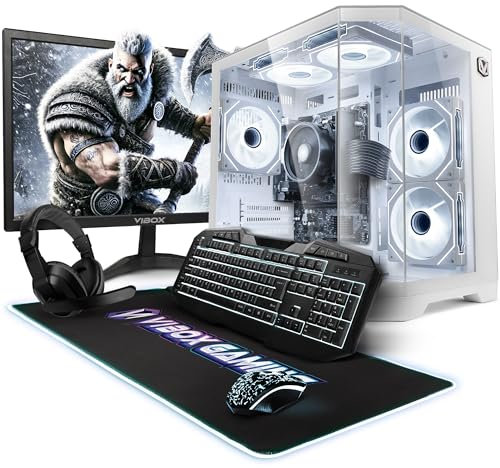 VIBOX I-528 PC Gamer Complet • 22 Écran • AMD Ryzen 3 3200G 4,0 GHz • Radeon Vega 8 • 16 Go RAM • 500 Go NVMe M.2 SSD • Linux OS • WiFi