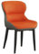 ZJYIGOWL Küchen Esszimmerstühle Grün Moderne Leder Beistellstühle Mit Gepolsterter Rückenlehne Und Metallbeinen Armlehnenloser Stuhl Für Schlafzimmer, Büro, Wohnzimmer(Orange)
