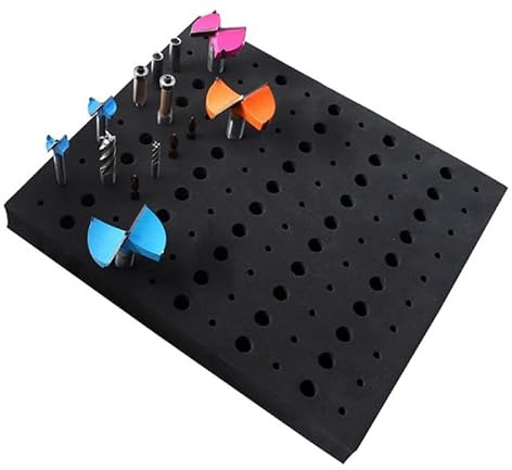 Aboiledy Router Bit Tray Storage Holder with 110 Holes for 1/4Inch 1/2Inch Shank Milling Cutters Bits Organizer, EVA CNC Milling Bit Storage Tray, Drill Bit Holder Rack Organizer