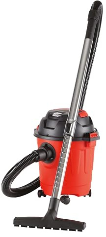 Daewoo 10L Wet & Dry Vacuum Cleaner – Compact Cylinder Vacuum with 1000W Motor, Telescopic Tube, Floor Tool & Crevice Nozzle for Home, Garage & Car Cleaning – Red