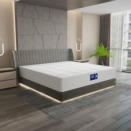 ERGOREST Ionix Matratze – 21 Schichten, Taschenfederkern 5/7/X-Zonen, Sommer- & Winterseite, ElectroStressGuard™, EdgeLock (Firm – für Benutzer von 75 kg bis 90 kg, 120 x 190 x 28 cm)
