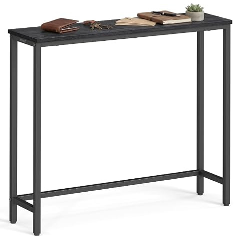 VASAGLE Konsolentisch, Flurtisch, Einteilige Tischplatte, einfache Montage, schmaler Sofatisch, für Flur, Schlafzimmer, Wohnzimmer, 20 x 80 x 81,2 cm, anthrazitgrau-tintenschwarz LNT035BA01