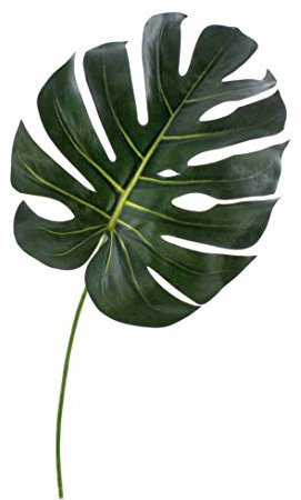 artplants.de Künstliches Monsterablatt Umberto, dunkelgrün, 55cm - Deko Blatt - Kunst Fensterblatt