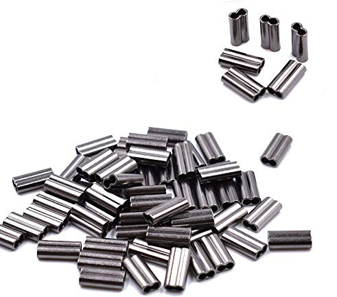 100-300PCS Doppelt Kupfer Angelschnur Draht Ärmel Double Barrel Crimp Sleeves Fishing Wire Leader (ID(mm) 2.0-300pcs)