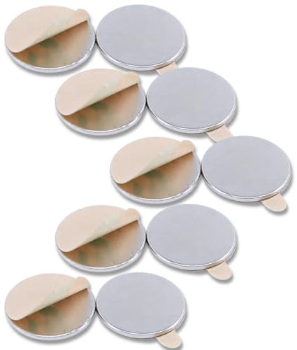 20 Stück Neodym Magnet Selbstklebend Flach 10mm x 1mm - N52 Scheibe 10x1mm Rund mit 3M Klebeband - Stark Klebend extra Hohe Haftkraft