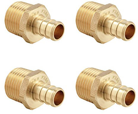 EFIELD Pex - Adaptador macho NPT de 3/4 pulgadas x 3/4 pulgadas (4 unidades)