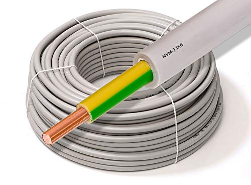 NYM-J Kabel XmediaSat Erdungsleitung/Erdungskabel/Potentialausgleich (NYM-J, 1 x 6 mm², grau, 15 Meter)