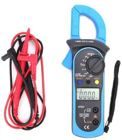 Digital Clamp Multimeter, 400A AC Current 600V AC&DC Voltage LCD Clamp Meter 4000 Counts True-RMS Diode Tester, for Capacitance, Continuity, Resistance, Frequency(Blue)
