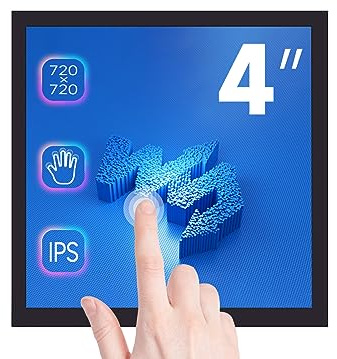 Waveshare 4inch Square Capacitive Touch Screen LCD (C) for Raspberry Pi 720×720 DPI IPS Toughened Glass Cover Low Power Solution
