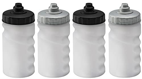 Foxberry 300ml Children's Small Reusable Water Bottles - 4 Pack - Hands Free Lid - Spill Proof - Leakproof Spout - BPA Free - Dishwasher Safe - Sports - School - Clubs