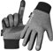 WESTWOOD FOX Laufhandschuhe Touchscreen Anti-Rutsch Elastische Innenhandschuhe Winddicht Lichtreflektierende Winterhandschuhe Wandern Camping Fahrradhandschuhe Herren Damen (Grau, XL)