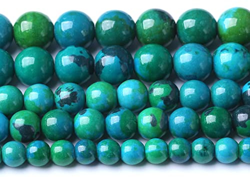 60PCS 6mm Natural Stone Beads Phoenix Chrysocolla Round Loose Gemstone Beads for Jewelry Making DIY Bracelet Necklace 15 Inch,Energy Stone Healing Power (6mm, Phoenix Chrysocolla Stone)
