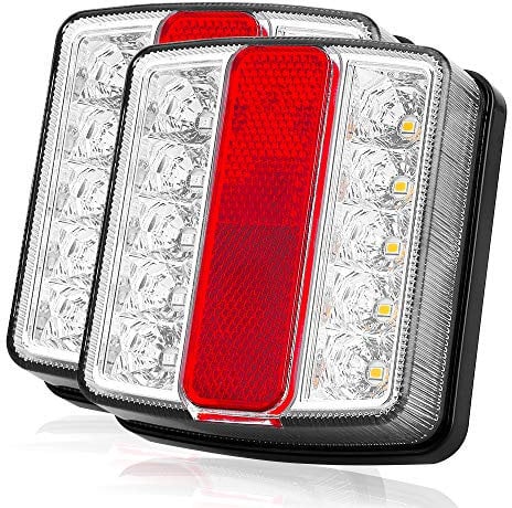 Uten Anhänger Rücklicht Set, Magnetisches Rücklicht Set, Inklusive 7,5 m Kabel, 7-polig 12 V, 5 Funktionen, Geeignet für Anhänger, Wohnwagen, LKW, Wohnmobil, Wohnwagen