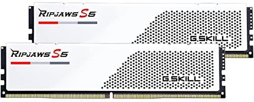 G.SKILL Ripjaws F5-5600J3036D32GA2-RS5W S5 Series (Intel XMP 3.0) DDR5 RAM 64GB (2x32GB) 5600MT/s CL30-36-36-36-89 1,25V Desktop Computer Memory UDIMM - Mattweiß