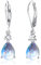 CASSIECA 925 Silber Mondstein Ohrringe für Damen Mädchen Mondstein Zirkonia Creolen Ohrringe Hängend Silber 925 Leverback Mondstein CZ Hängende Ohrringe Schmuck Geschenke für Sie (Mondstein Ohrringe)
